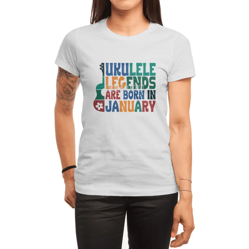 Ukulele Legends are born in January Spor T-Shirt