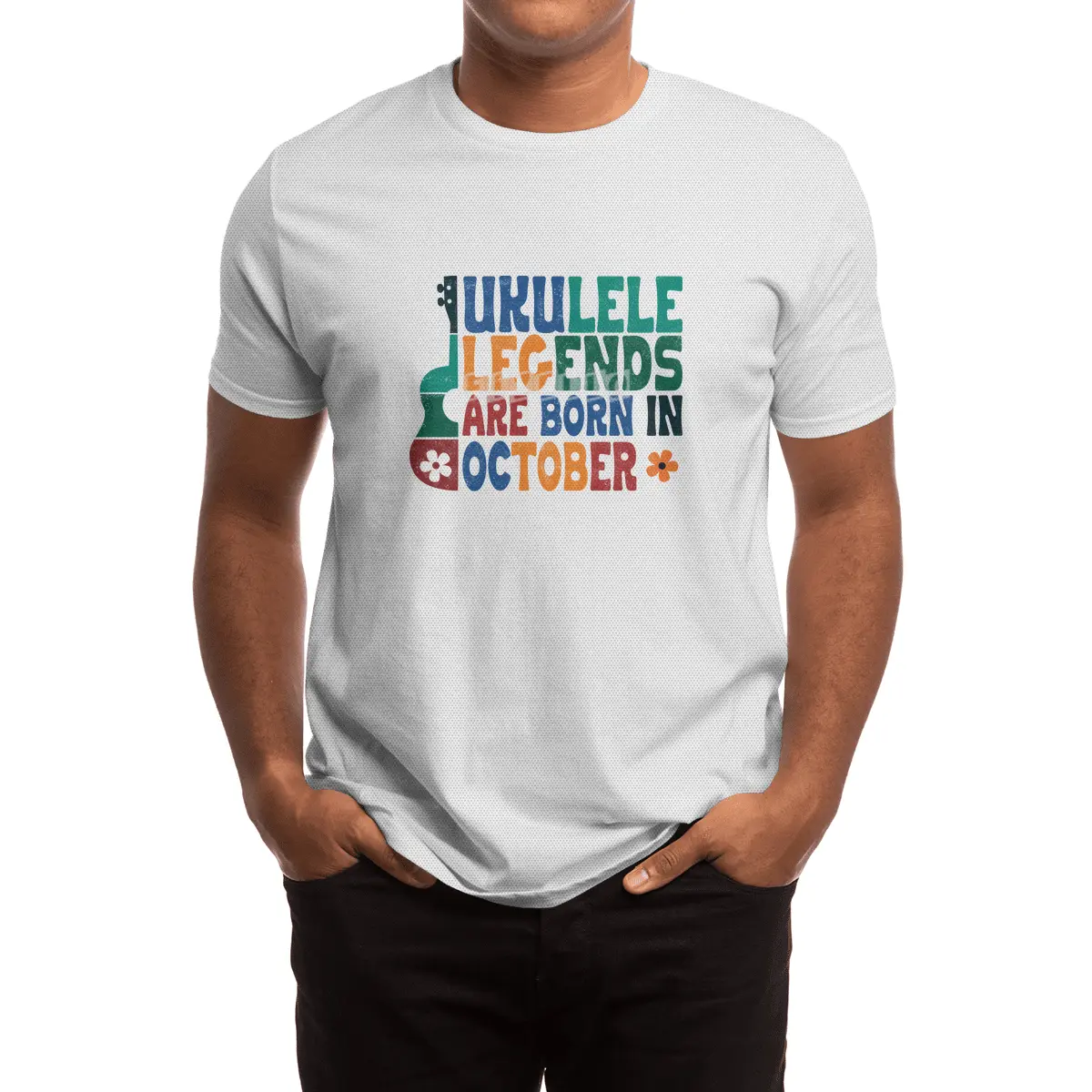 Ukulele Legends are born in October Spor T-Shirt