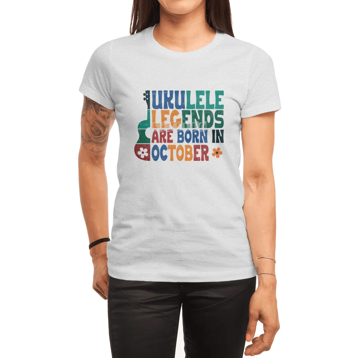 Ukulele Legends are born in October Spor T-Shirt