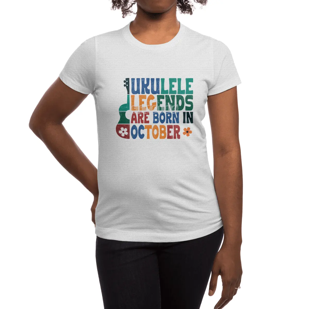 Ukulele Legends are born in October Spor T-Shirt