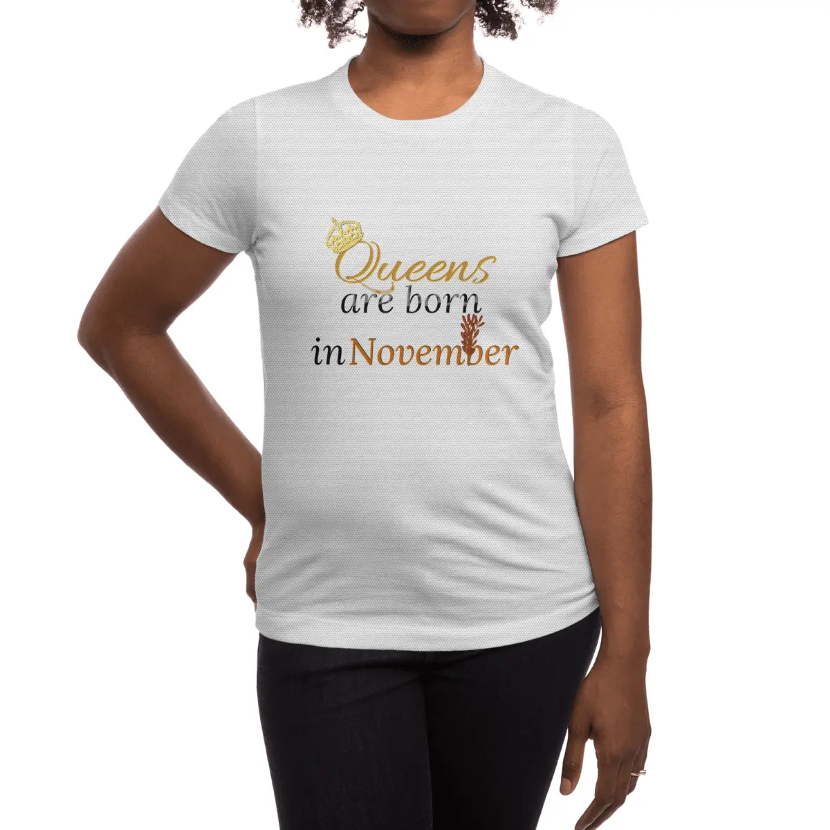 Queens Are Born in November Spor T-Shirt