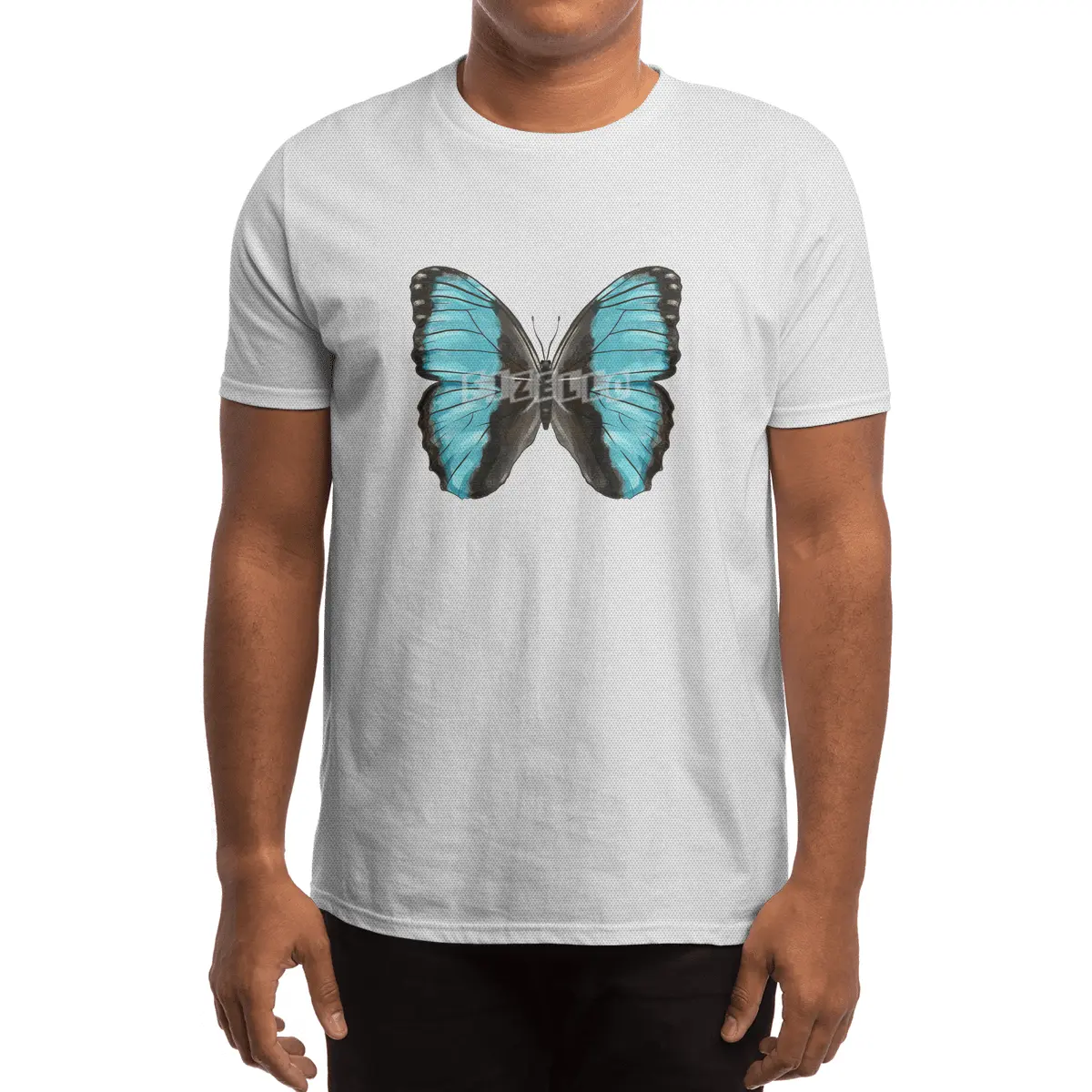 Blue Butterfly Insect Art Spor T-Shirt
