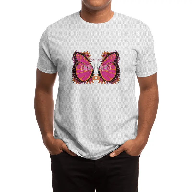 Pink and Orange Polka Dot Butterfly Spor T-Shirt