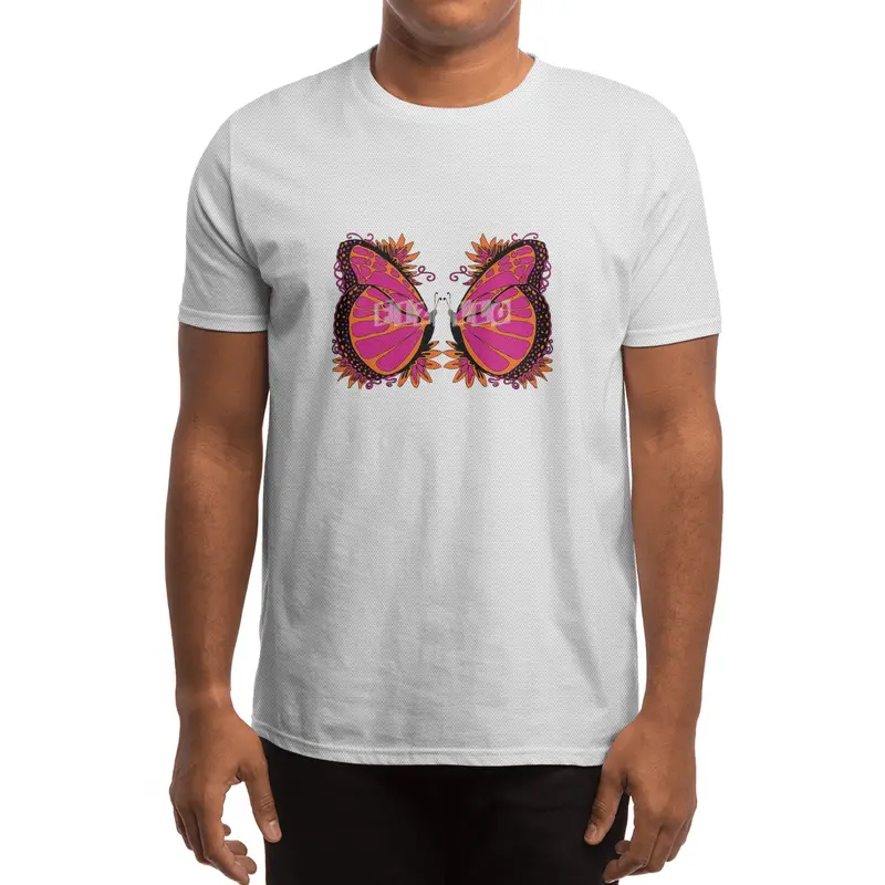 Pink and Orange Polka Dot Butterfly Spor T-Shirt
