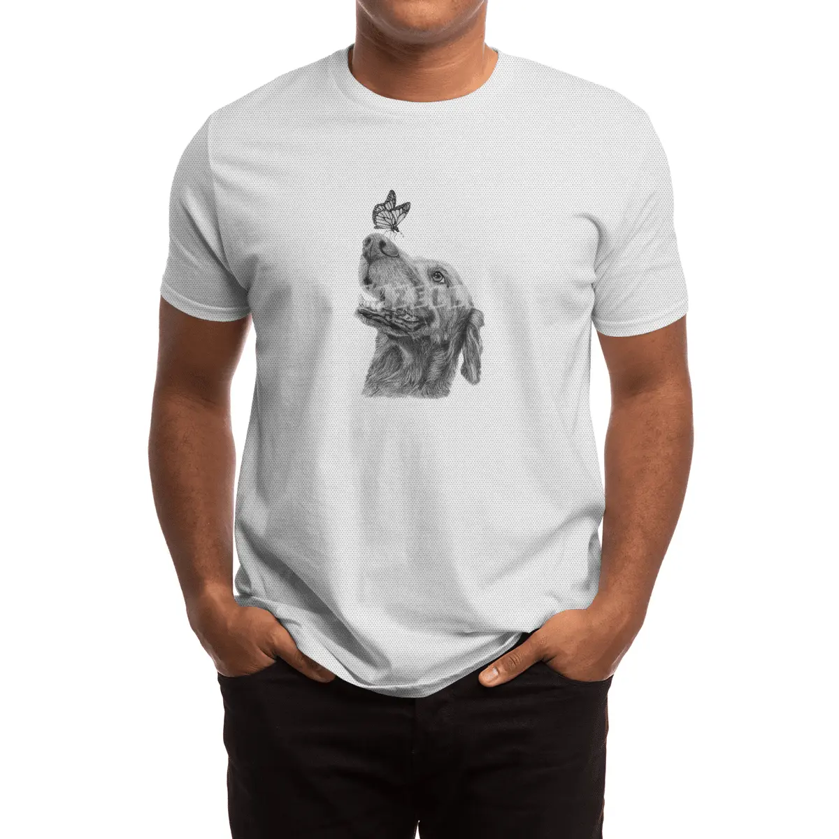 Dog and Butterfly Spor T-Shirt