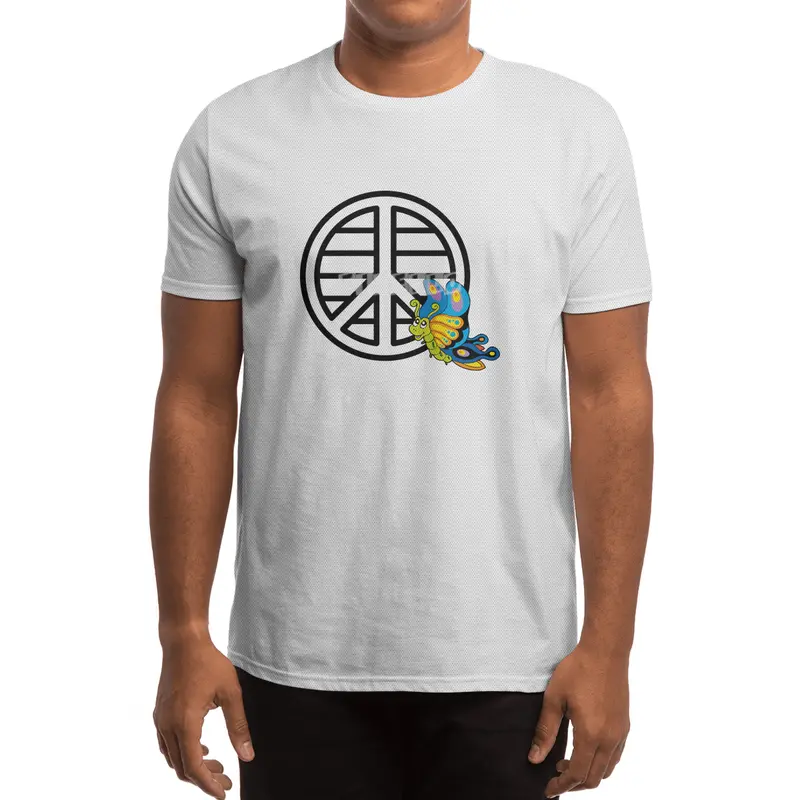 Butterfly & Peace Sign Spor T-Shirt