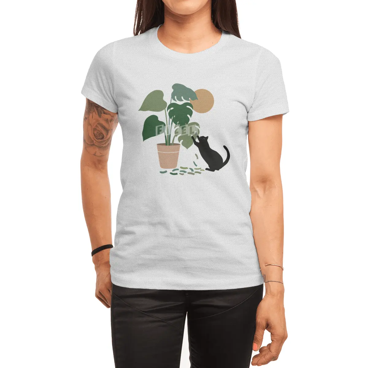 Cat and Plant 13: The Making of Monstera Spor T-Shirt
