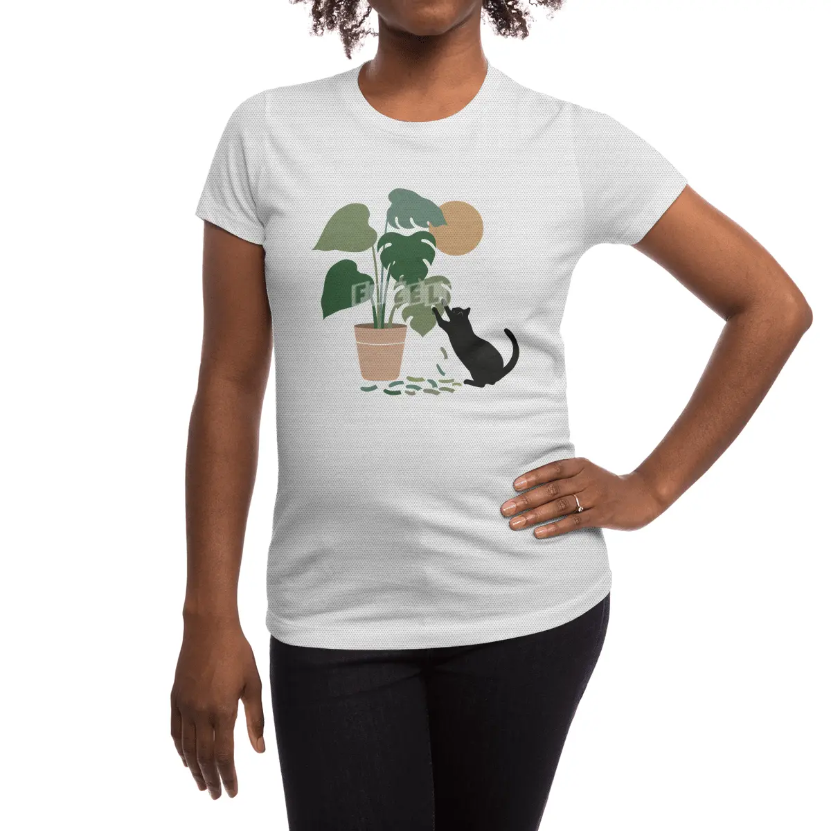 Cat and Plant 13: The Making of Monstera Spor T-Shirt