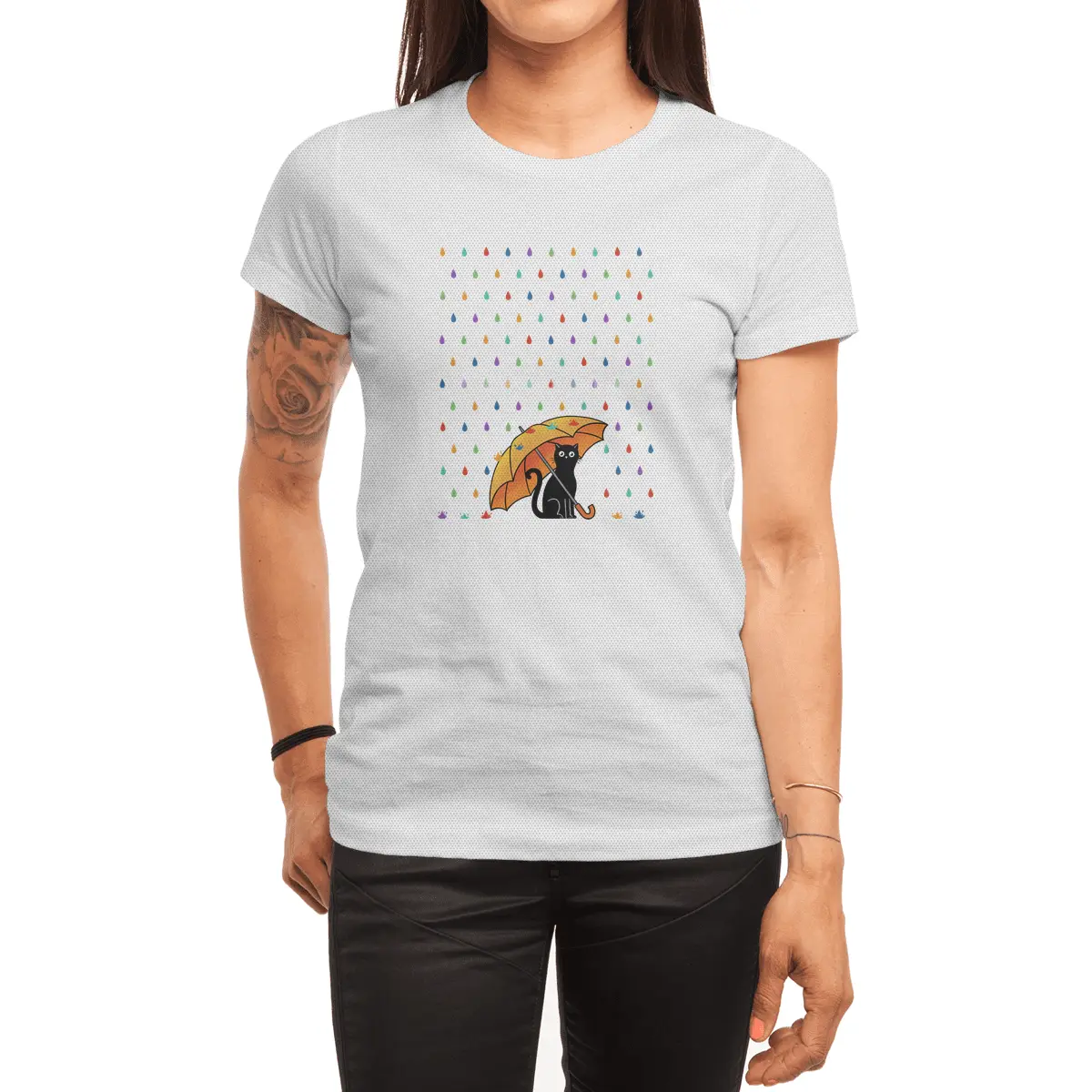 Cat and rain Spor T-Shirt