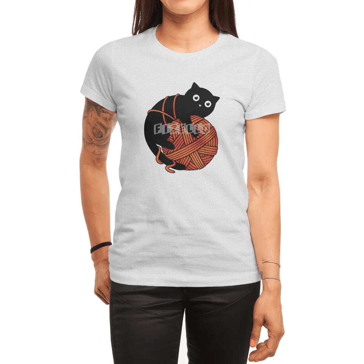 Cat and yarn ball Spor T-Shirt