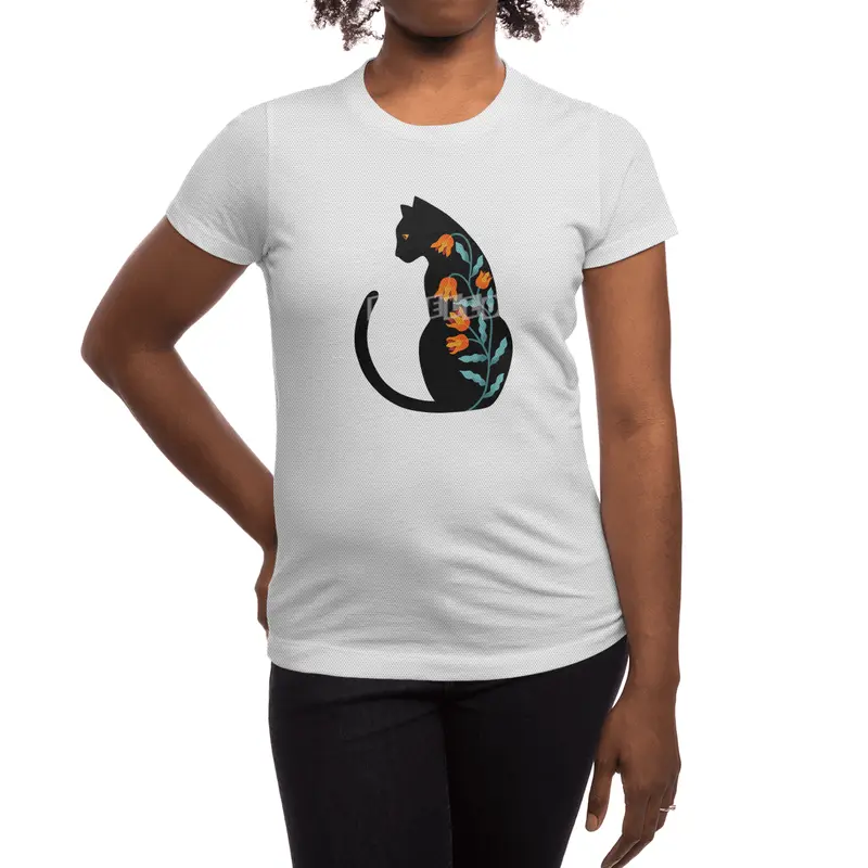 CAT FLORAL Spor T-Shirt