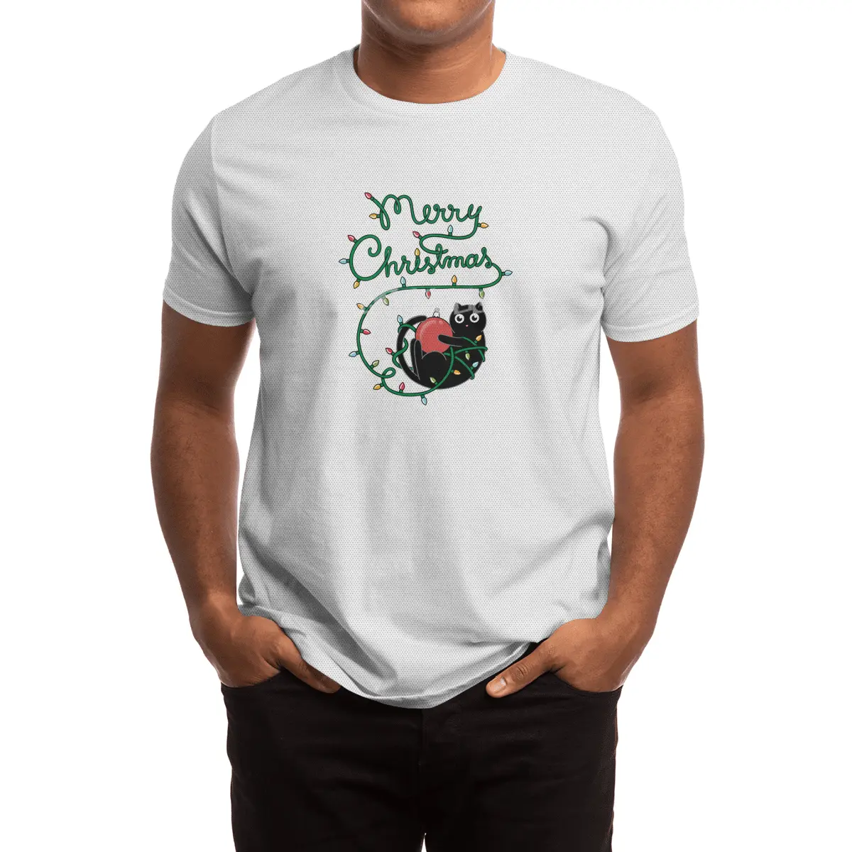 Cat merry christmas Spor T-Shirt