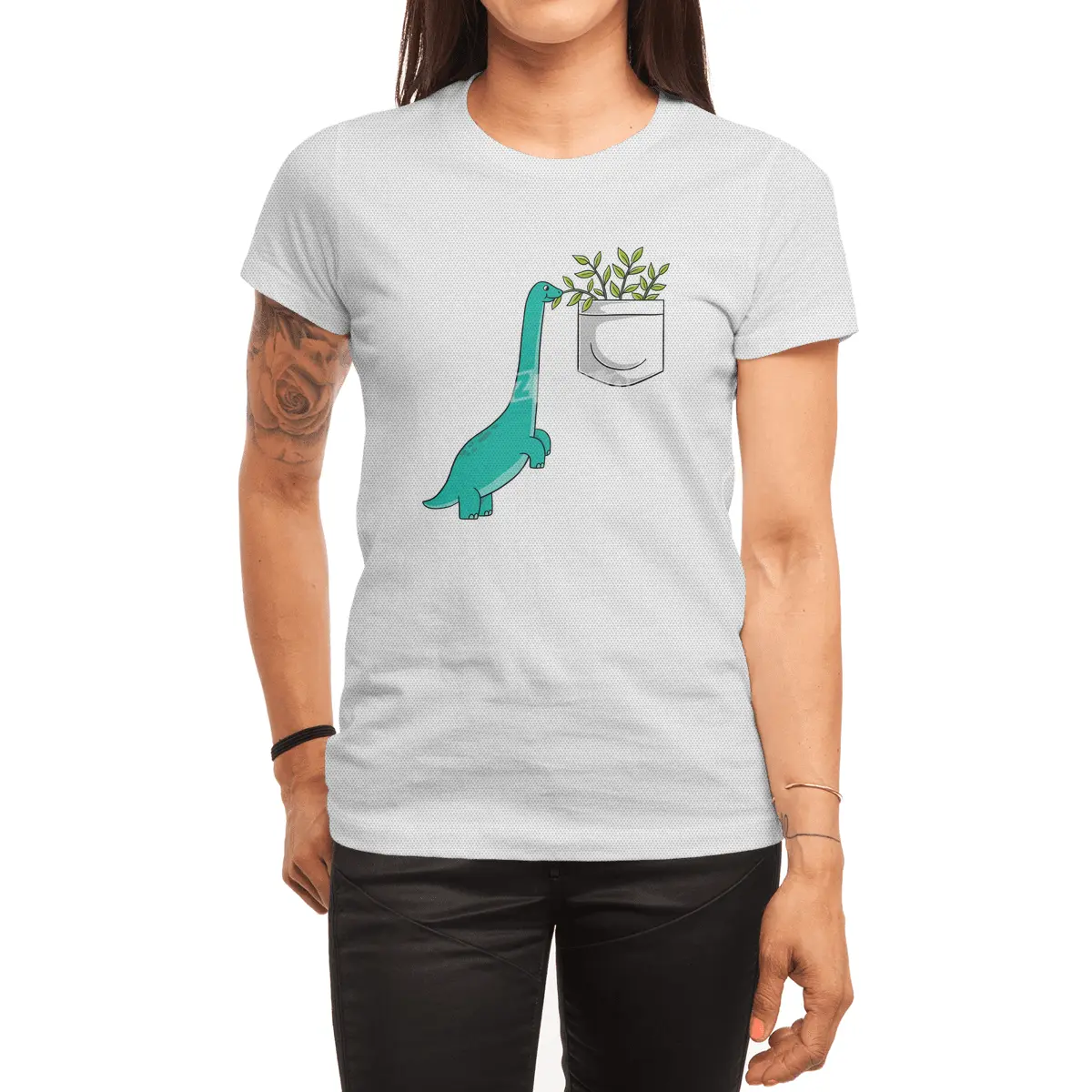 Dinosaur plants in pocket Spor T-Shirt