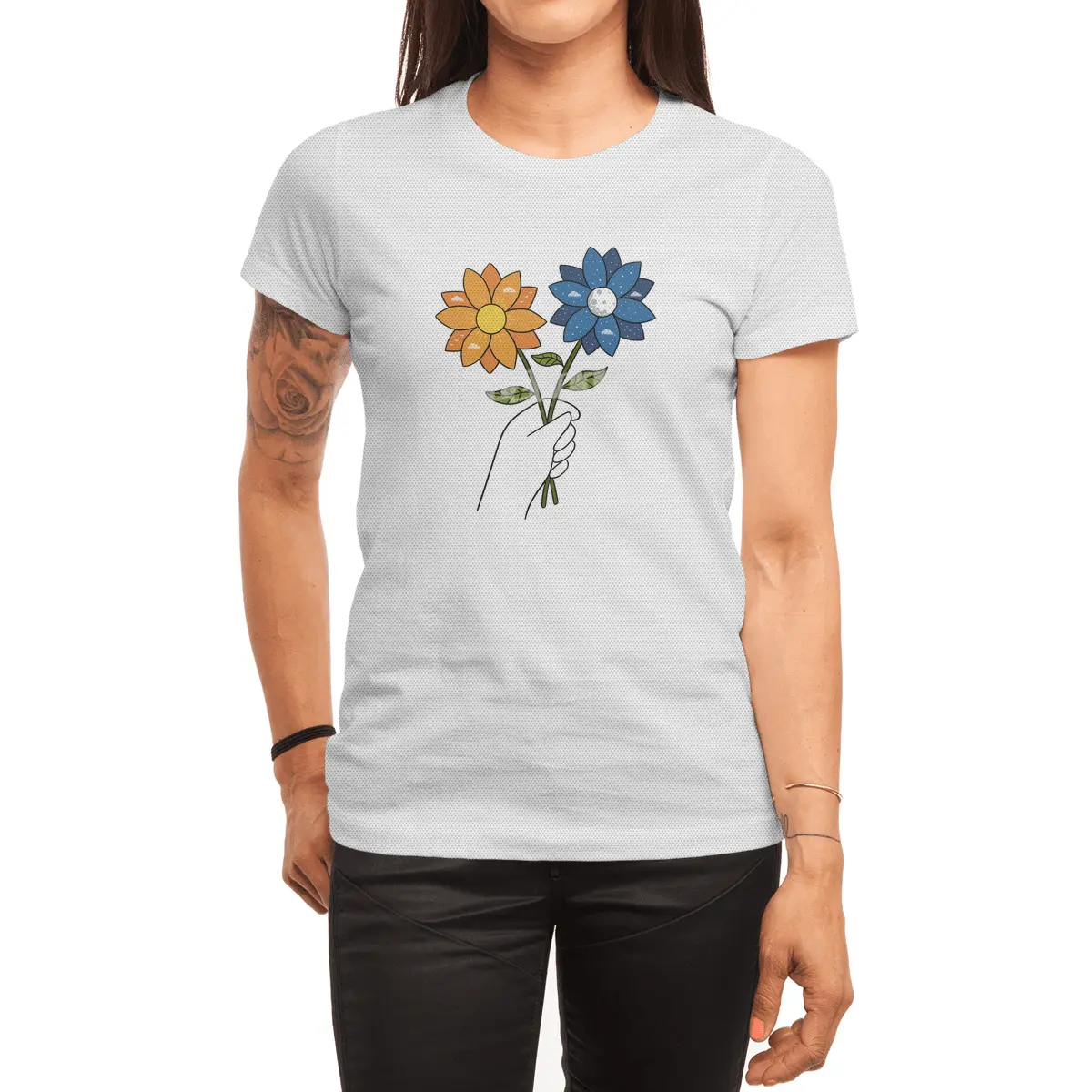 Flowers day and night Spor T-Shirt