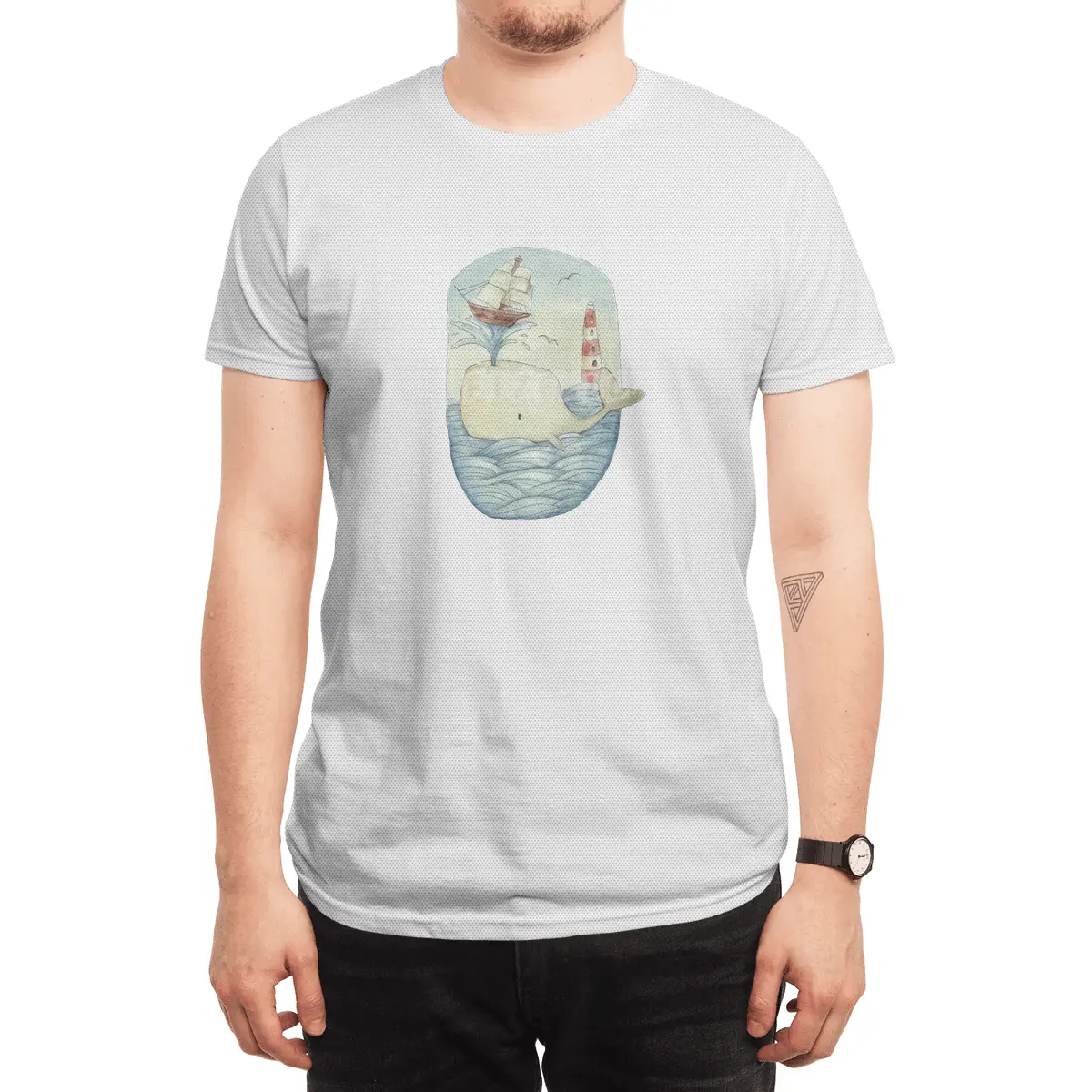 Cute Whale in the Sea Spor T-Shirt