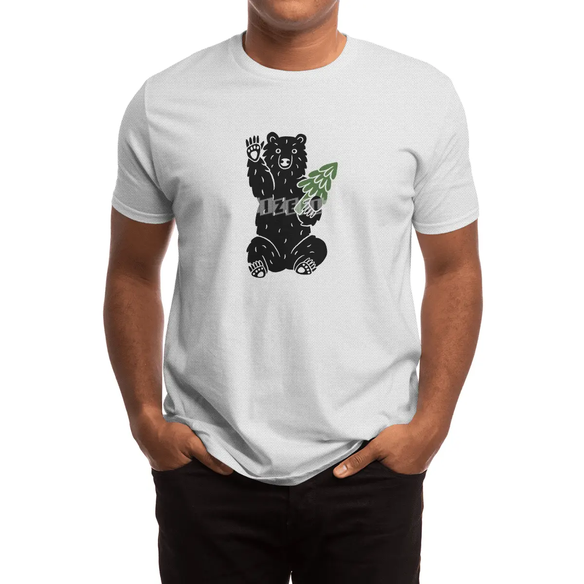 Bear in the Woods Spor T-Shirt