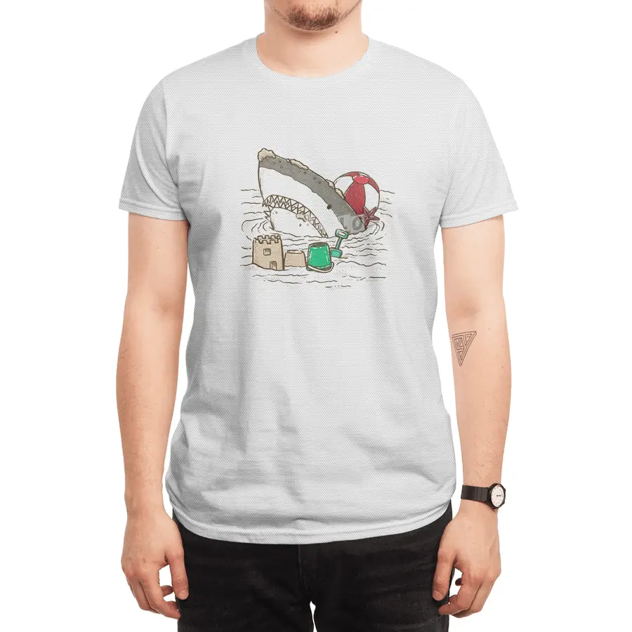 Sandy Beach Shark Spor T-Shirt