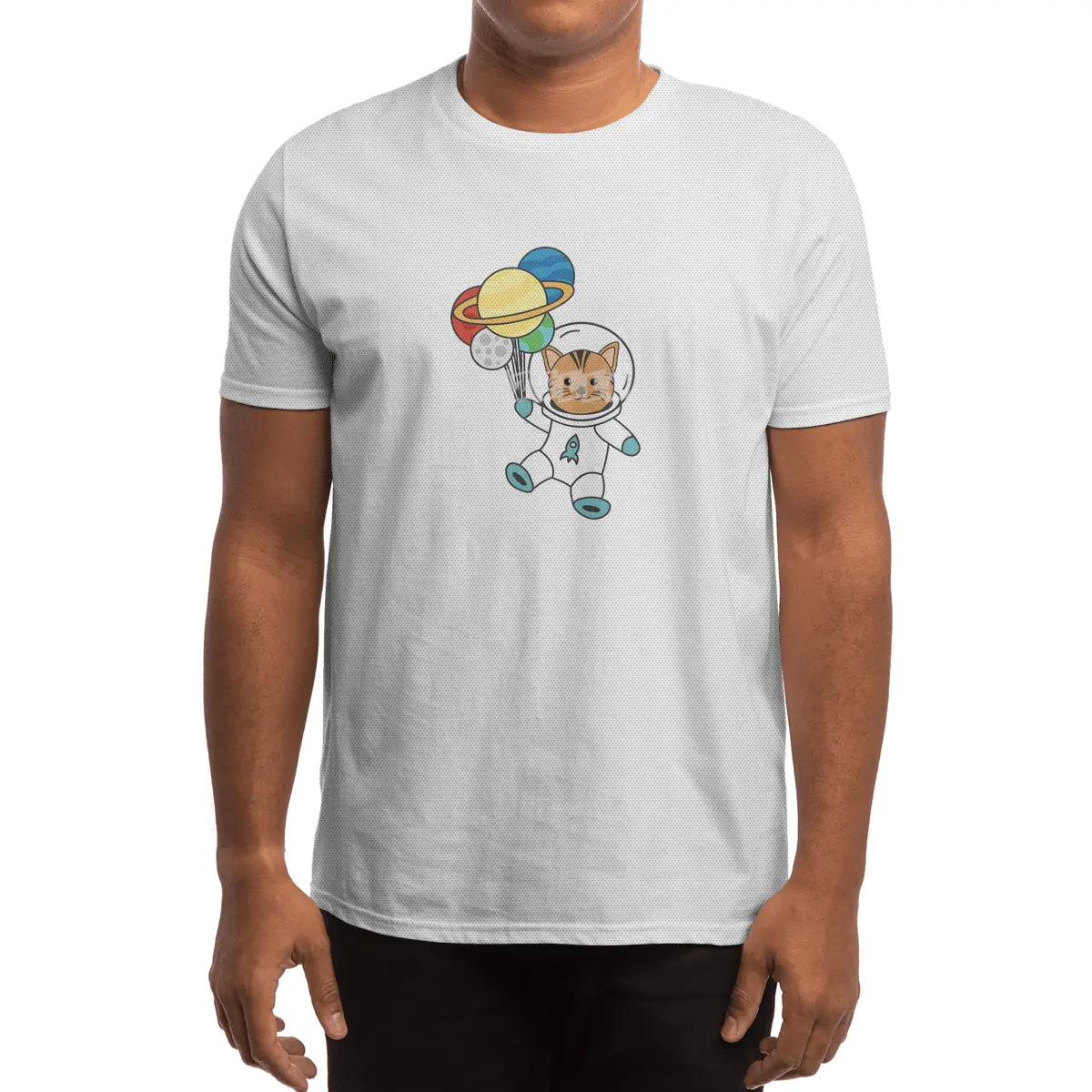 Astronaut Cat Planet Earth Mars Kitten Spor T-Shirt