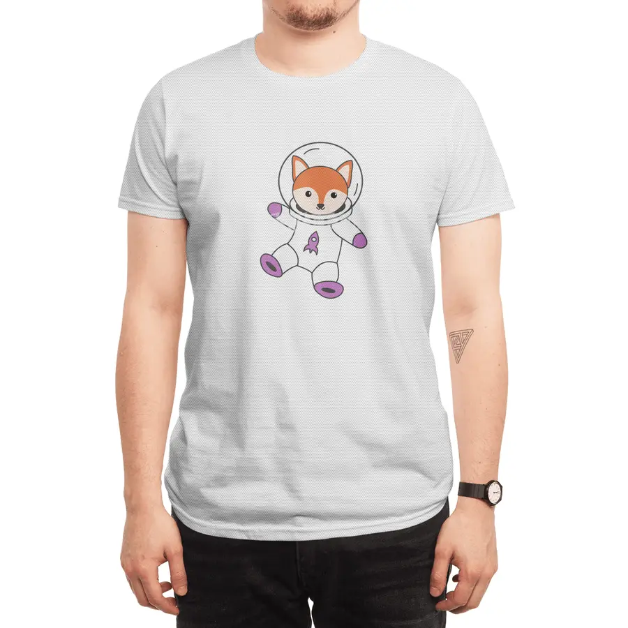Astronaut Fox Orange Cute Animals Earth Mars Spor T-Shirt