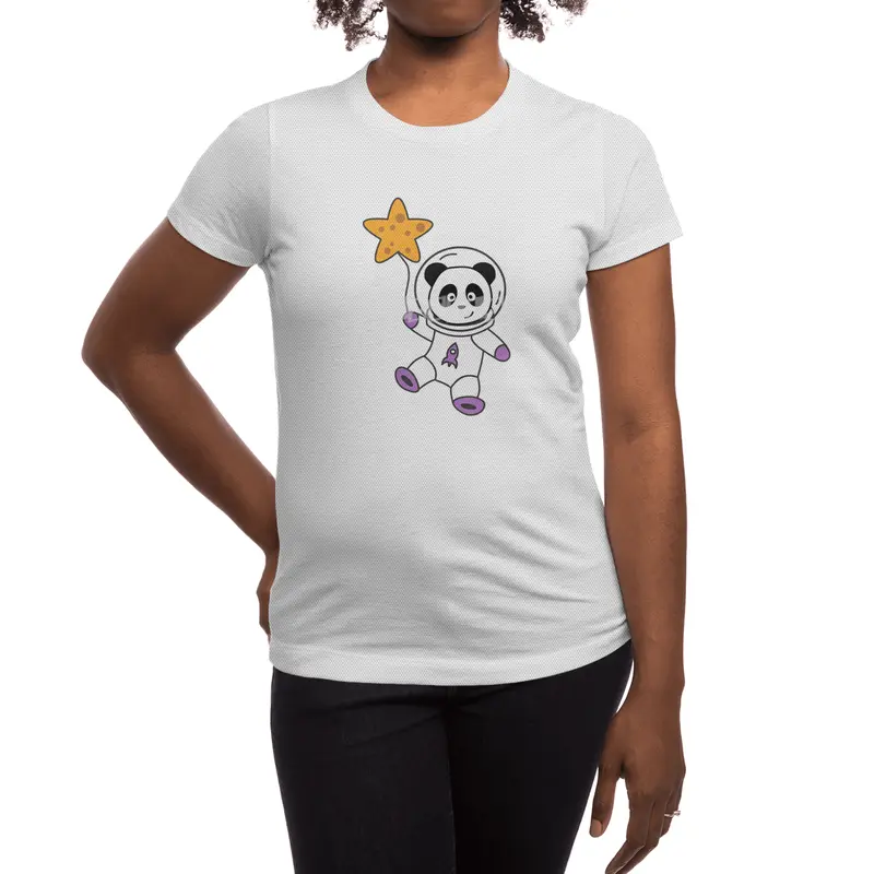 Astronauts Pandas Planet Earth Space Star Spor T-Shirt