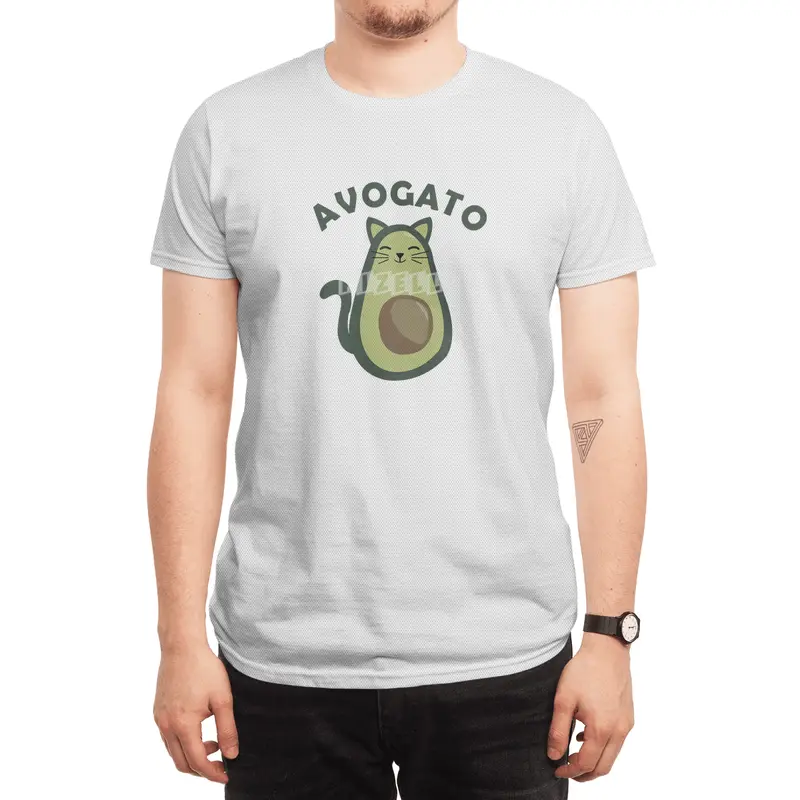 Avogato Avocado Cat Funny Food Green Spor T-Shirt