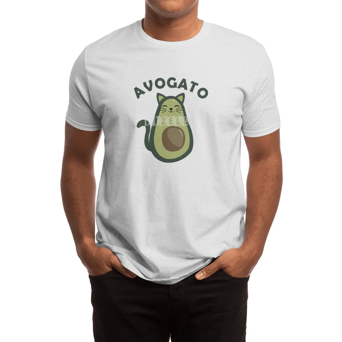 Avogato Avocado Cat Funny Food Green Spor T-Shirt