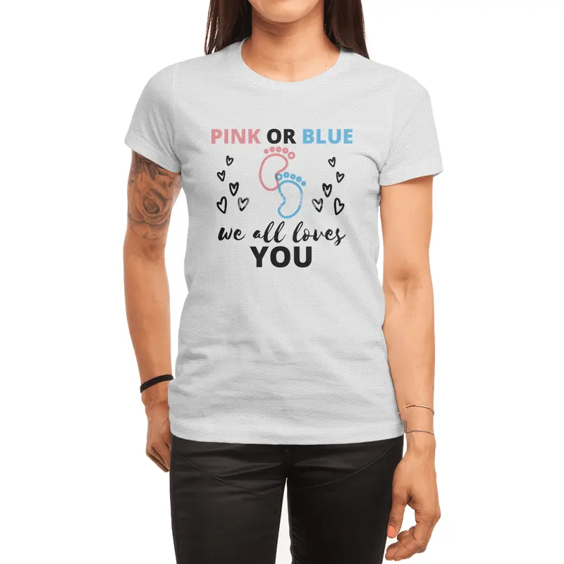 Baby Gender Reveal Ideas Pink Or Blue We All Love Spor T-Shirt