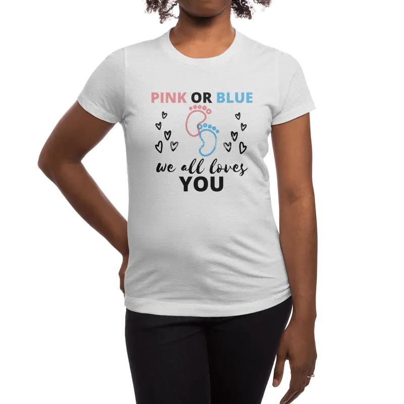 Baby Gender Reveal Ideas Pink Or Blue We All Love Spor T-Shirt