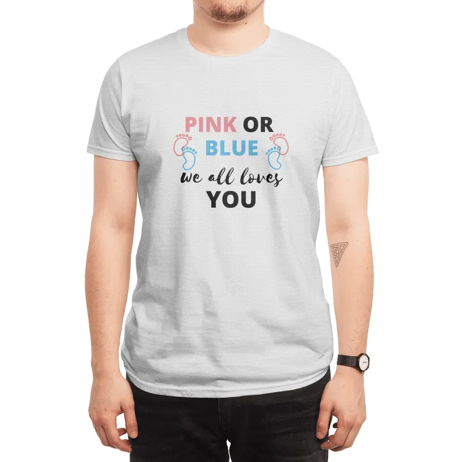Baby Gender Reveal Ideas Pink Or Blue We All Love Spor T-Shirt