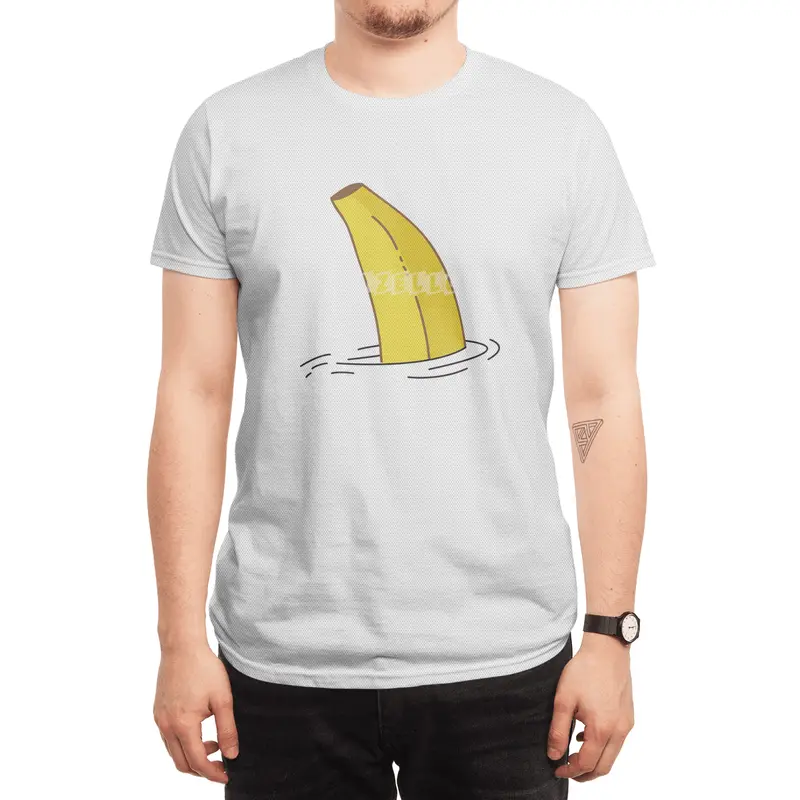 Banana Shark Fin Funny Banana Shark Fish Spor T-Shirt