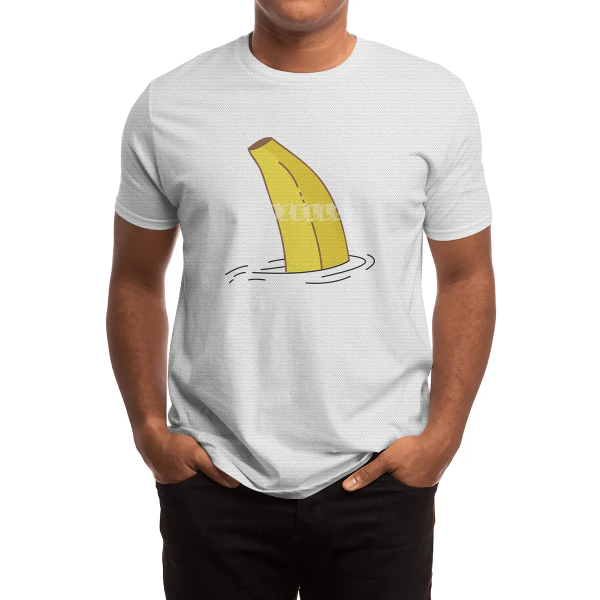 Banana Shark Fin Funny Banana Shark Fish Spor T-Shirt