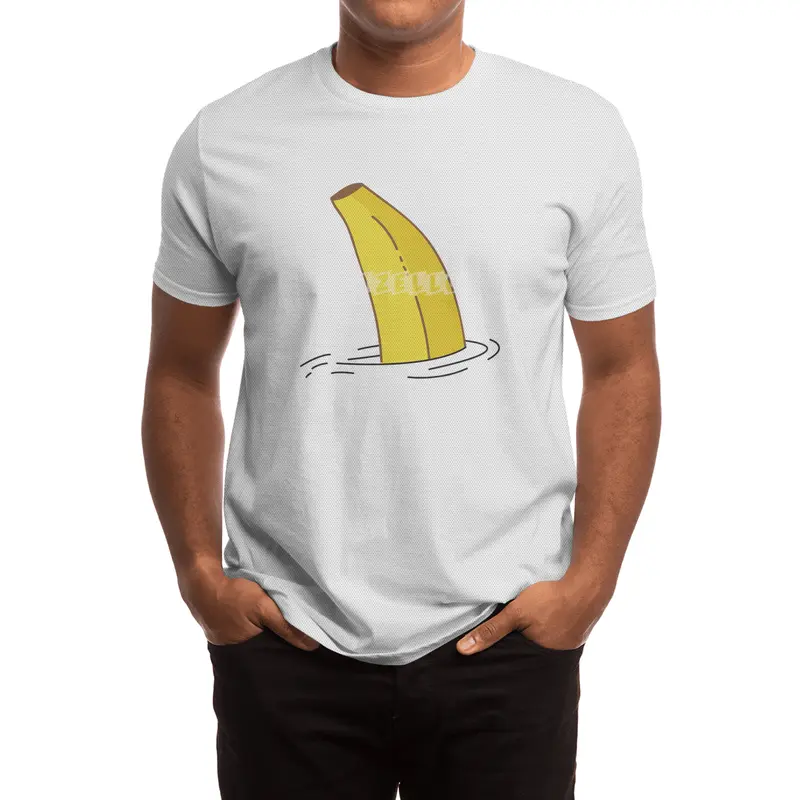 Banana Shark Fin Funny Banana Shark Fish Spor T-Shirt