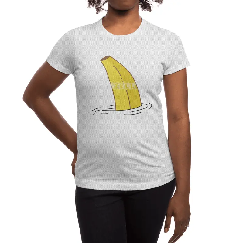 Banana Shark Fin Funny Banana Shark Fish Spor T-Shirt