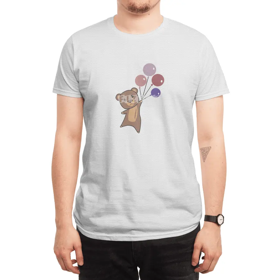 Bear Flies Up With Balloons Cute Animals Spor T-Shirt