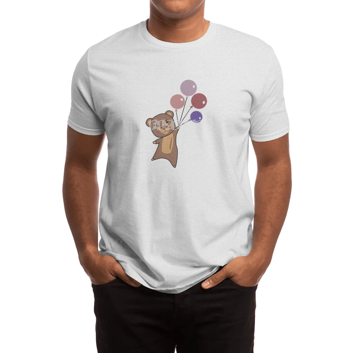Bear Flies Up With Balloons Cute Animals Spor T-Shirt