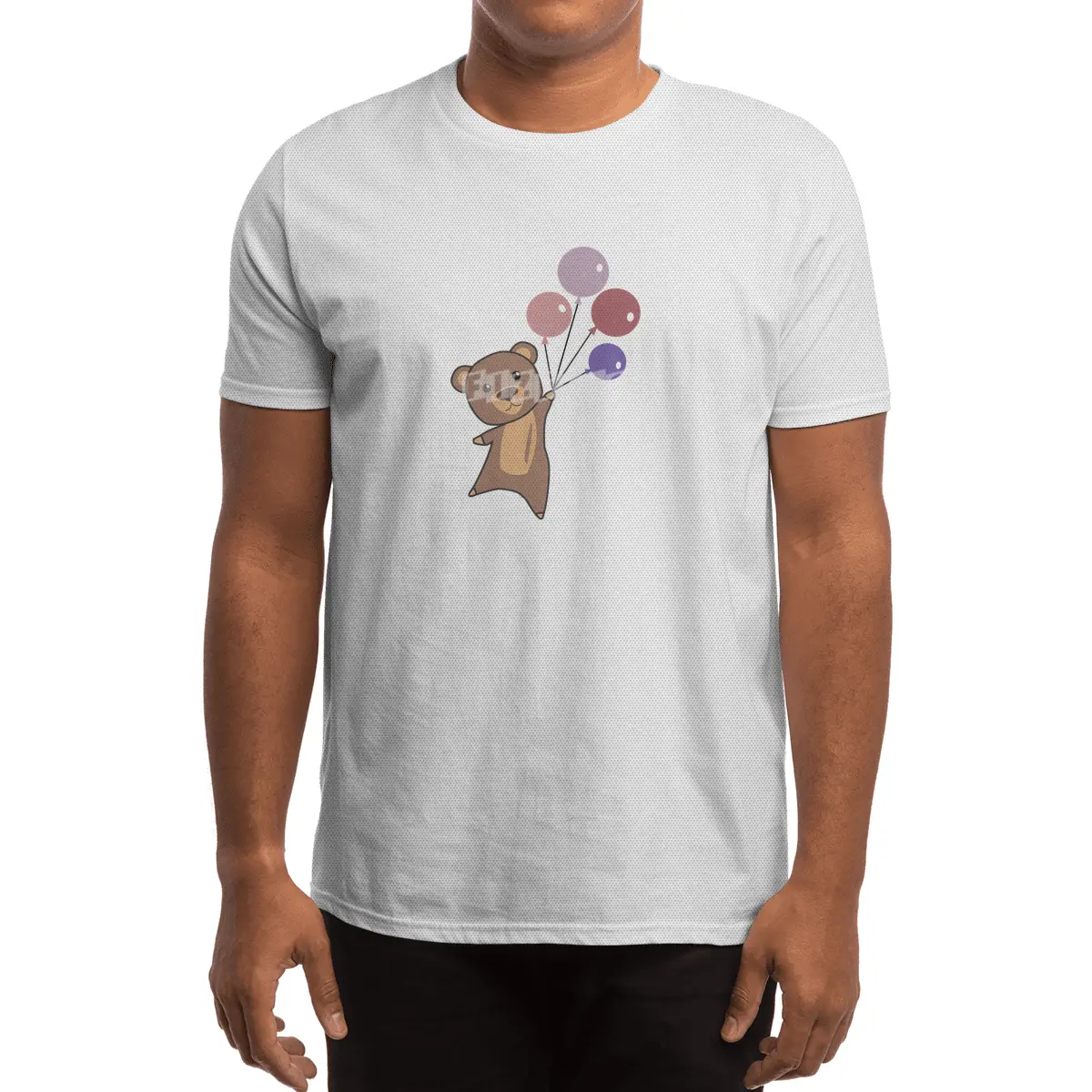 Bear Flies Up With Balloons Cute Animals Spor T-Shirt