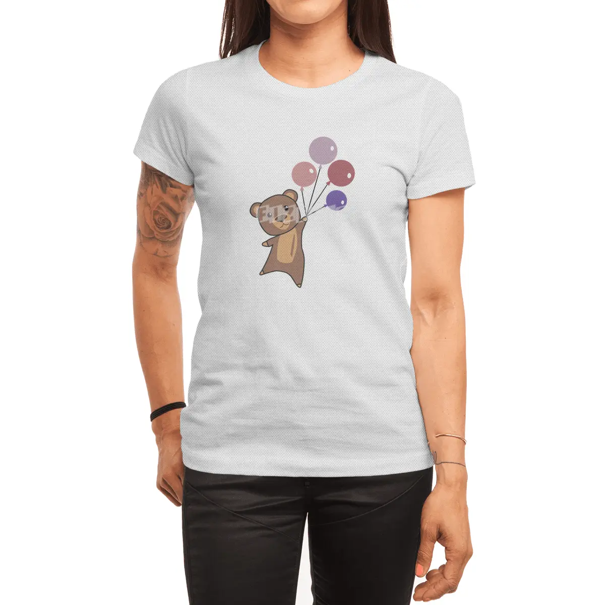 Bear Flies Up With Balloons Cute Animals Spor T-Shirt