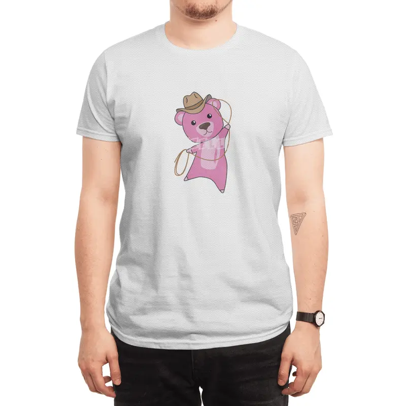 Bear Pink Cowboy Lasso Cute Animals For Kids Spor T-Shirt