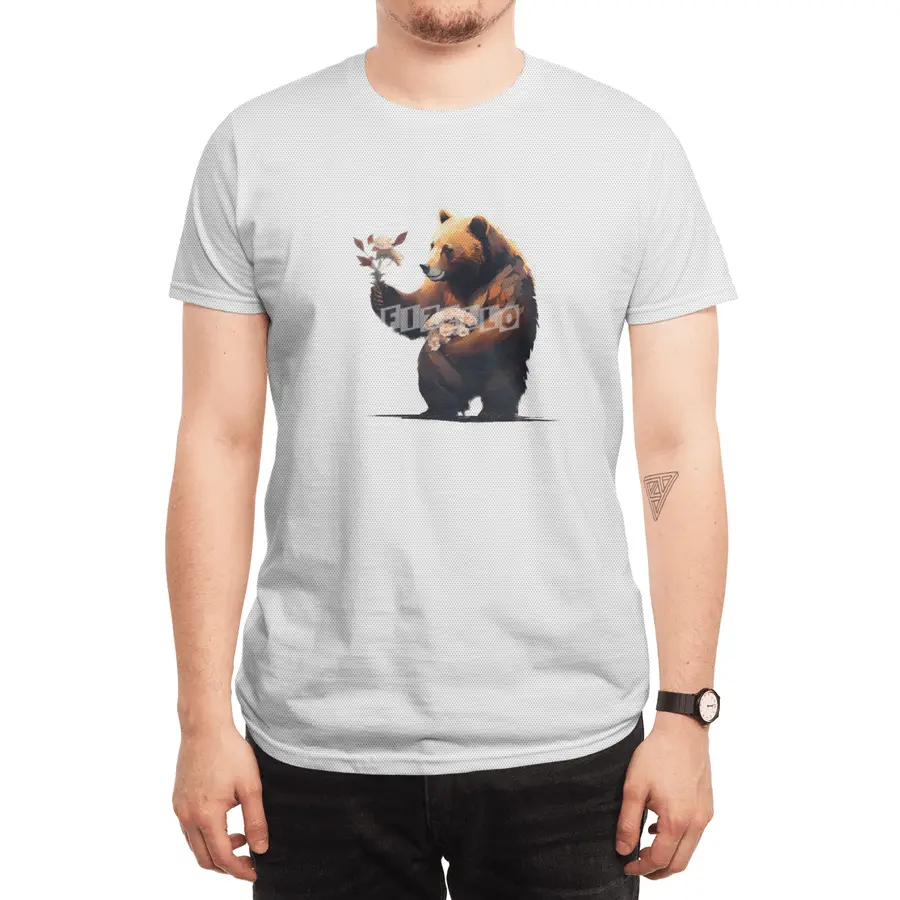 bear holds flowers Spor T-Shirt