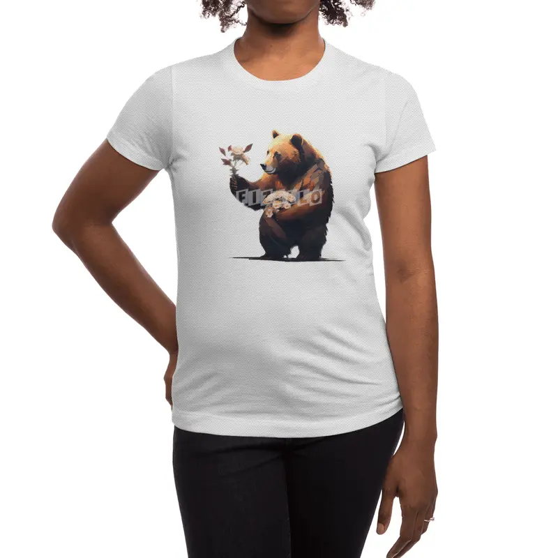bear holds flowers Spor T-Shirt