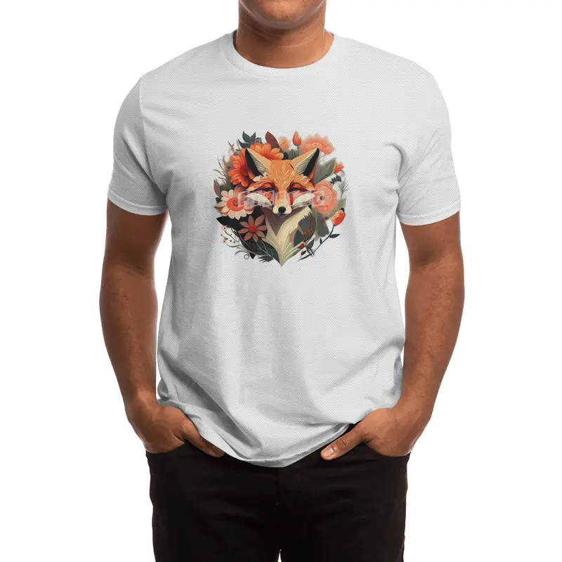 fox with flowers Spor T-Shirt