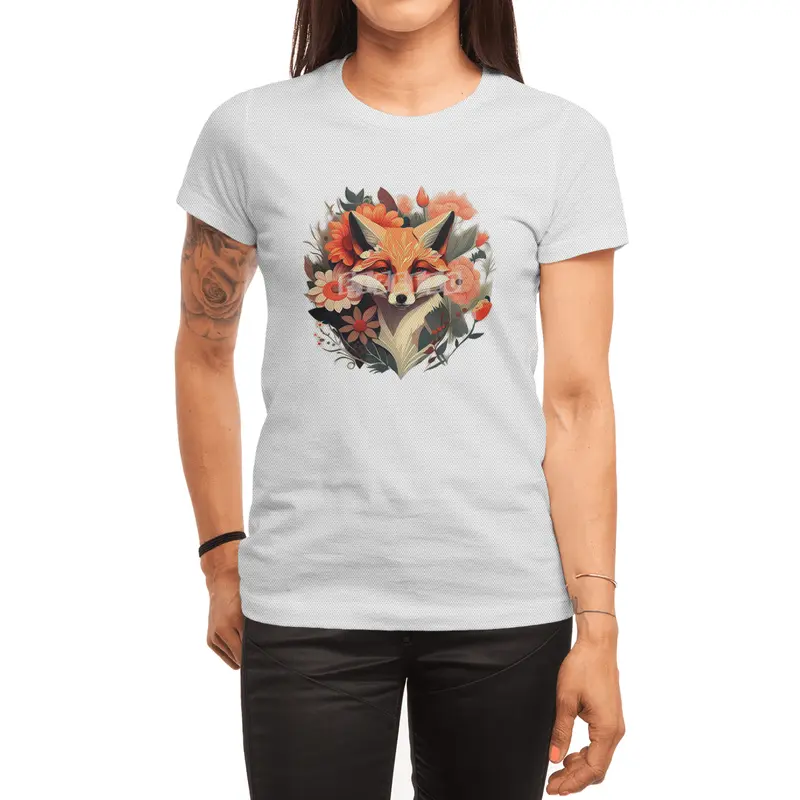 fox with flowers Spor T-Shirt
