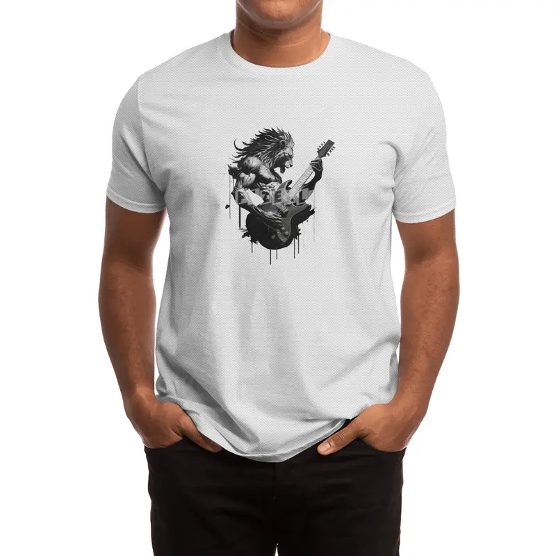 lion plays guitar Spor T-Shirt