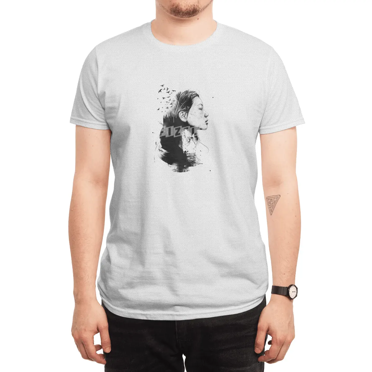 Open your mind (bw) Spor T-Shirt