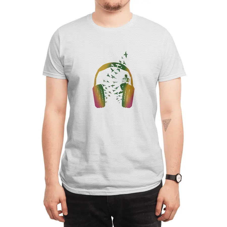 Headphone music Acoustic Guitar Spor T-Shirt