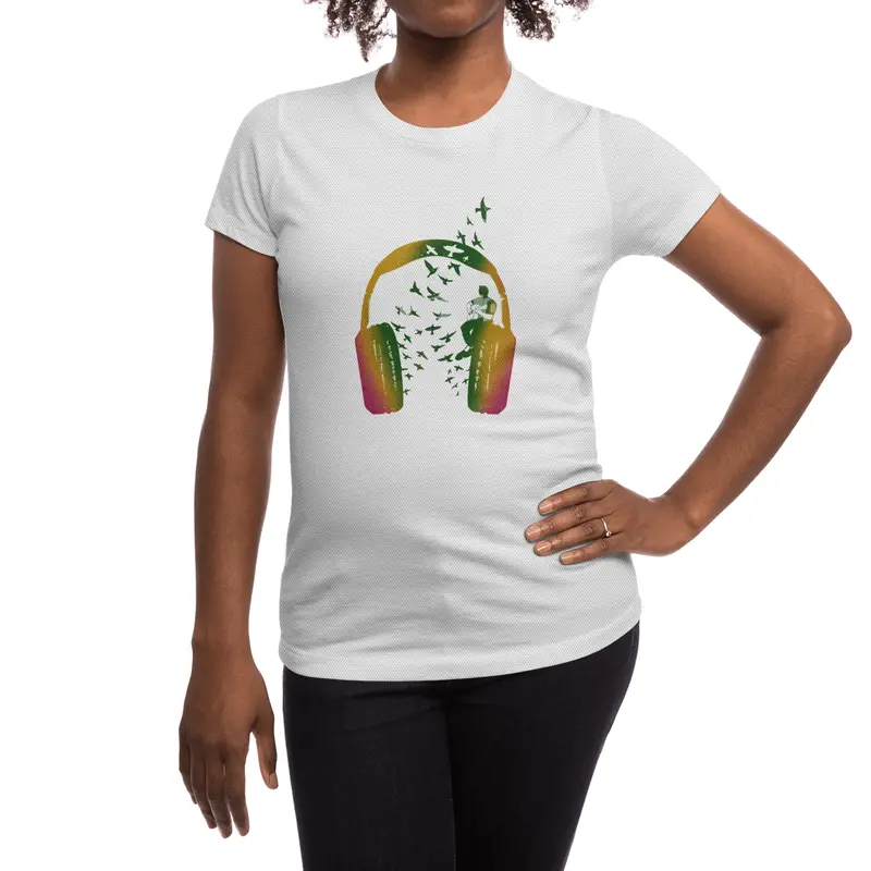 Headphone music Acoustic Guitar Spor T-Shirt