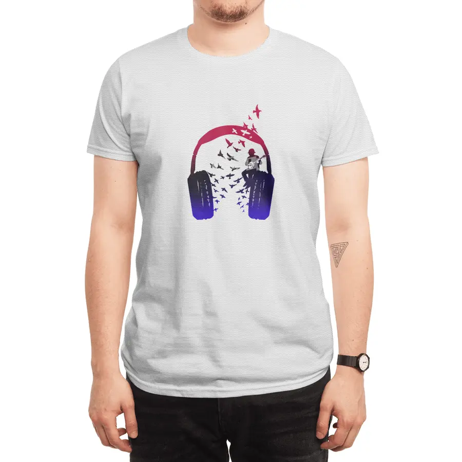 Headphone Music Banjo Spor T-Shirt