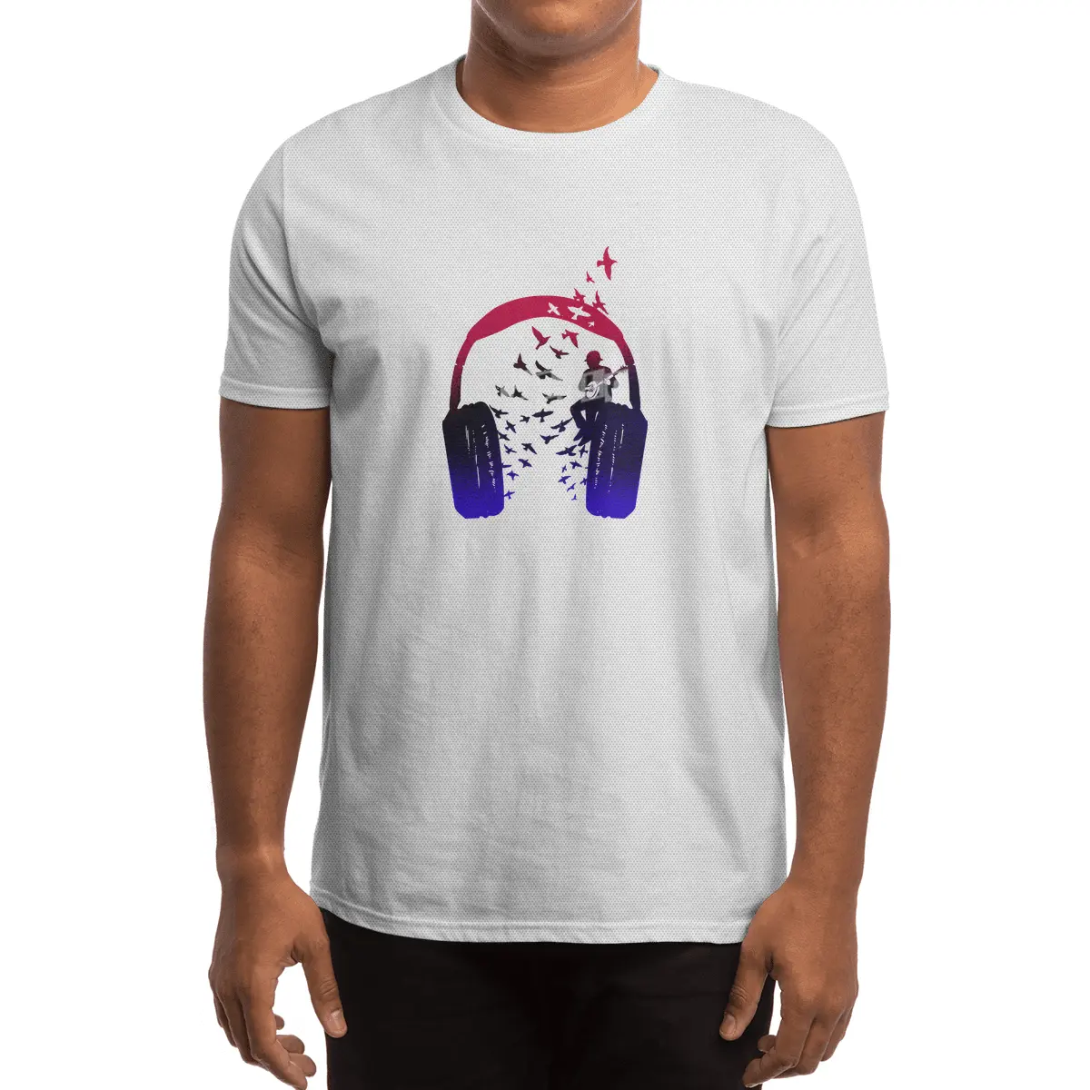 Headphone Music Banjo Spor T-Shirt