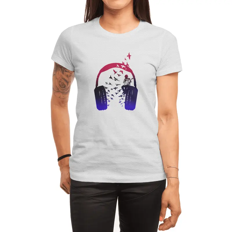 Headphone Music Banjo Spor T-Shirt