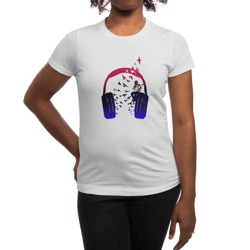 Headphone Music Banjo Spor T-Shirt
